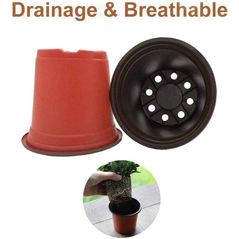 Baaxxango 100 Pcs 3.5 Inch Plastic Seedlings Plants,Nursery Pots,Seed Starting Pot for Succulents, Seedlings, Cuttings, Transplanting - Image 3